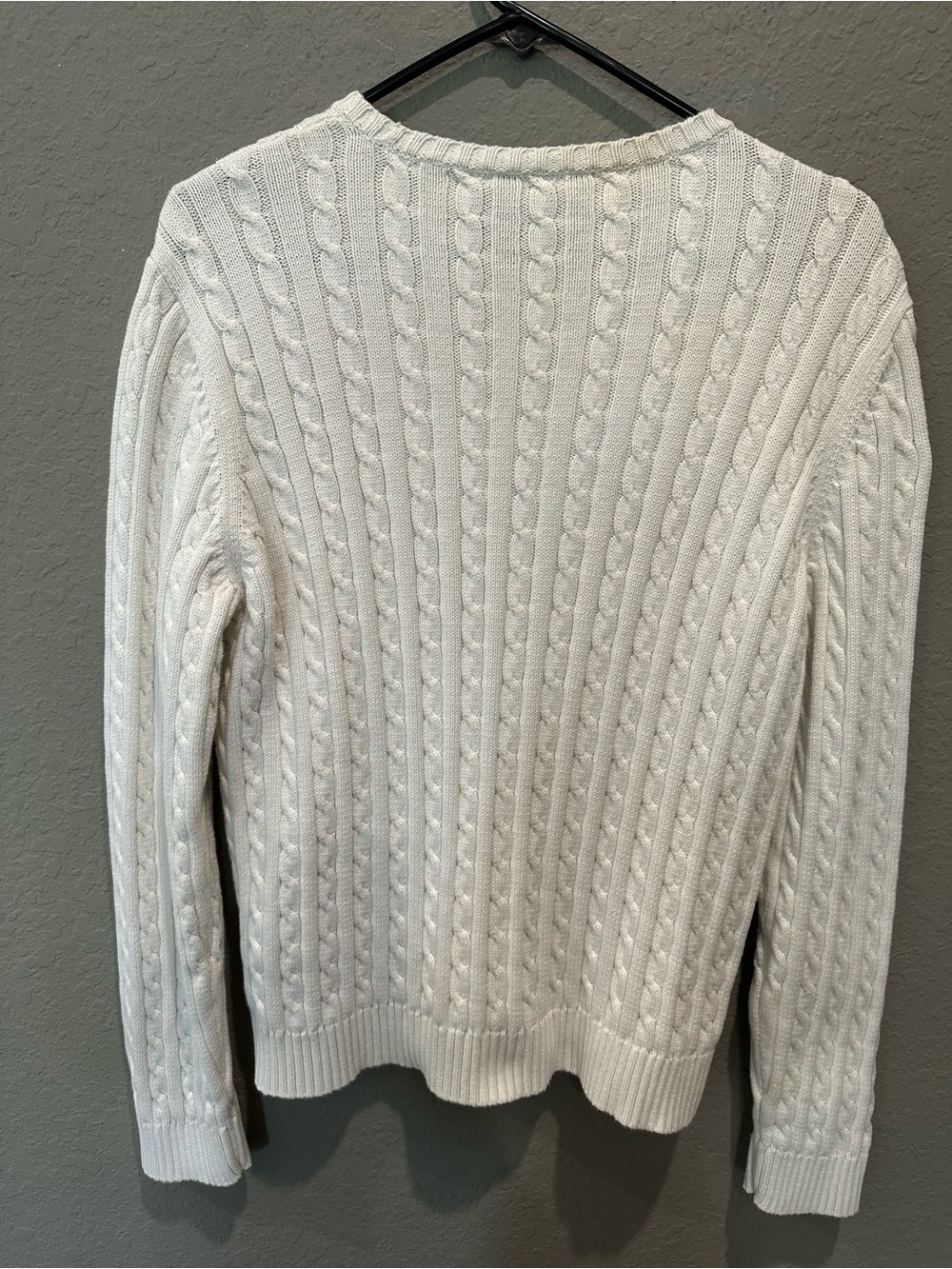 Lauren Ralph Lauren Cotton Cable Knit White Sweater Women’s Sz XL - Picture 7 of 11